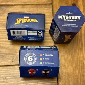 2025 Marvel Spider-man Hallmark Mystery Blind Box Christmas Ornaments - Lot Of 3